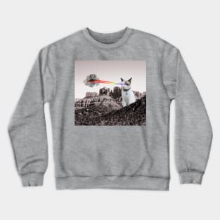 Space Cat vs Flying Saucer Crewneck Sweatshirt